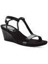 Style & Co Mulan Womens Dressy Slip On Wedge Sandals In Black