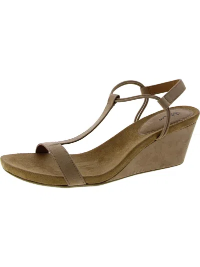 Style & Co Mulan Womens T-strap Sandals In Grey
