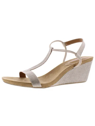 Style & Co Mulan Womens Wedge Sandals In Grey