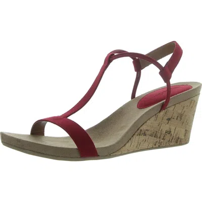 Style & Co Mulanf Womens Faux Suede Slip On Wedge Sandals In Pink