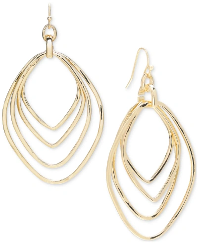 Style & Co Multi Row Diamond Drop Earrings, Created For Macy's In Gold