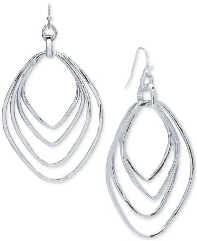 Style & Co Multi Row Diamond Drop Earrings, Created For Macy's In Grey