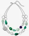 Style & Co Multi-stone Layered Statement Necklace, 18" + 3" Extender, Macy's Exclusive In Metallic