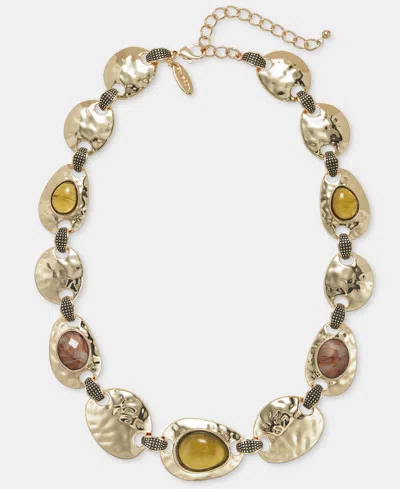 Style & Co Multi-jewel And Disc Collar Necklace, Macy's Exclusive In Metallic