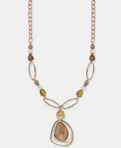 Style & Co Multi-jewel And Link Pendant Necklace, 30" + 3" Extender, Macy's Exclusive In Gold