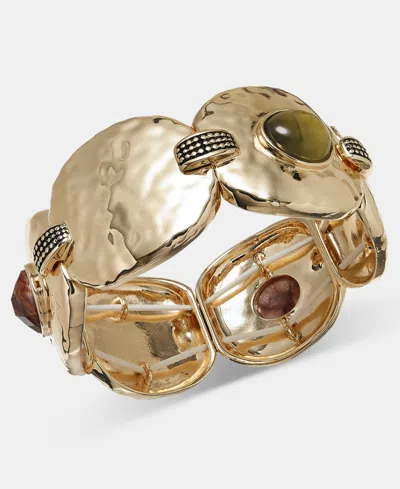 Style & Co Multi-stone Disc Stretch Bracelet, Macy's Exclusive In Red