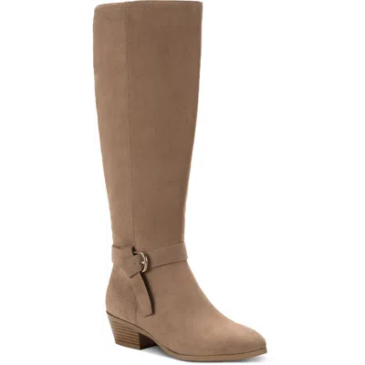Style & Co Omhaa Womens Zipper Faux Leather Knee-high Boots In Grey