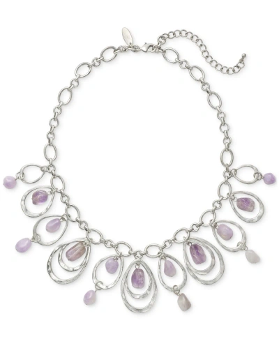 Style & Co Orbital Bead Statement Necklace, 18-1/4" + 3" Extender, Created For Macy's In Purple
