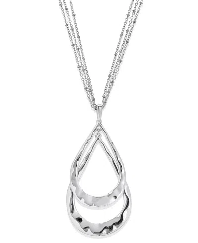 Style & Co Orbital Pendant Necklace, 36" + 3" Extender, Macy's Exclusive In Silver