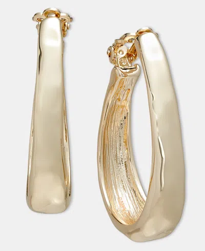 Style & Co Oval Clip-on Hoop Earrings, Macy's Exclusive In Gold