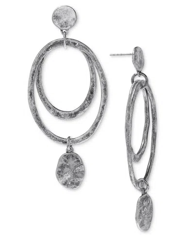 Style & Co Oval Orbital Drop Statement Earrings, Created For Macy's In Silver