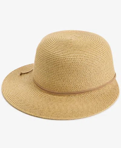 Style & Co Packable Paper Braid Framer Hat, Macy's Exclusive In Brown