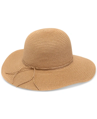 Style & Co Packable Paper Floppy Hat In Tan