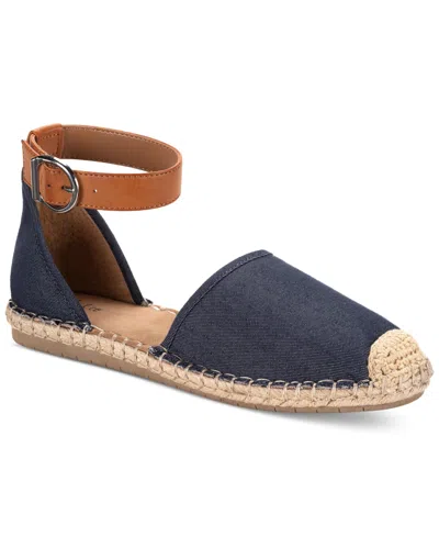 Style & Co Women's Paminaa Flat Sandals, Created For Macys In Navy Denim