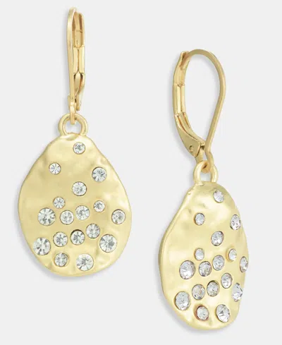 Style & Co Pave Oval Drop Earrings, Macy's Exclusive In Gold