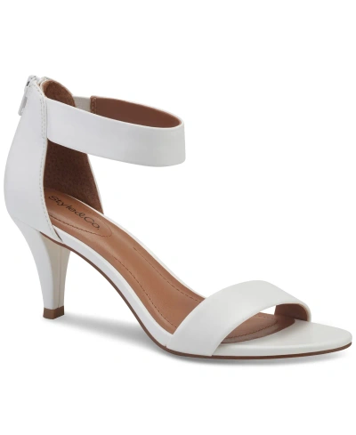Style & Co Women's Paycee Two-piece Dress Sandals, Created For Macy's In White Smooth