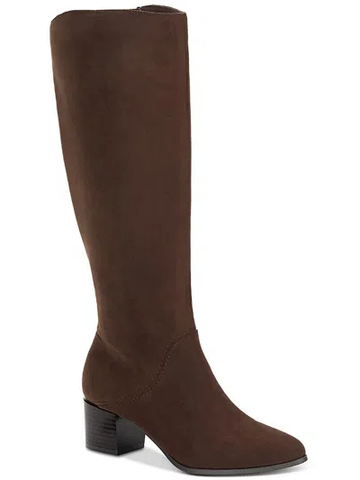 Style & Co Percyy Womens Block Heel Dressy Mid-calf Boots In Brown