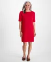 STYLE & CO PETITE BOAT-NECK KNIT DRESS, CREATED FOR MACY'S