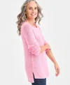 Style & Co Petite Boat Neck Tape Yarn Sweater, Macy's Exclusive In Pink