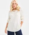 Style & Co Petite Boat Neck Tape Yarn Sweater, Macy's Exclusive In Gray
