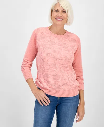 STYLE & CO PETITE CHENILLE CABLE KNIT SWEATER, MACY'S EXCLUSIVE