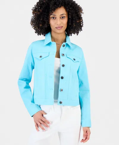 Style & Co Petite Classic Denim Jacket, Created For Macy's In Blue