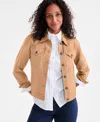 Style & Co Petite Classic Denim Jacket, Created For Macy's In Brown