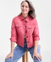Style & Co Petite Classic Denim Jacket, Created For Macy's In Pink
