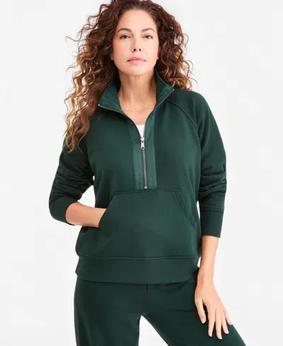 Style & Co Petite Cloud Fleece Half-zip Sweatshirt, Macy's Exclusive In Animal Print