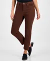 Style & Co Petite Colored Demin Straight-leg Short Jeans, Macy's Exclusive In Brown