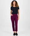Style & Co Petite Colored Demin Straight-leg Short Jeans, Macy's Exclusive In Brown