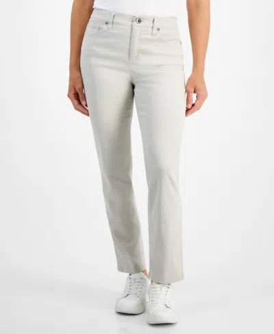 Style & Co Petite Colored High Rise Natural Straight-leg Jeans, Created For Macy's In Stonewall