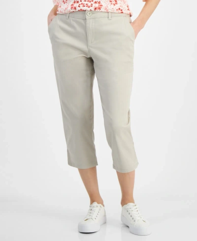 Style & Co Petite Pull On Comfort Capri Pants, Created For Macy's In Stonewall