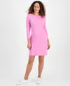 Style & Co Petite Cotton Boat-neck Dress, Exclusively At Macy's In Sugar Plum