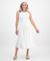 Style & Co Petite Cotton Gauze Tiered Pull-on Midi Skirt, Exclusively At Macy's