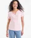 Style & Co Petite Cotton Henley Short-sleeve T-shirt, Created For Macy's