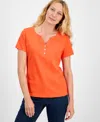 Style & Co Petite Cotton Henley Short-sleeve T-shirt, Created For Macy's