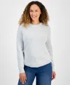 Style & Co Petite Cotton Pointelle Knit Sweater, Macy's Exclusive In Blue
