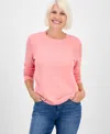 Style & Co Petite Cotton Pointelle Knit Sweater, Macy's Exclusive In Pink