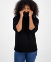 Style & Co Petite Cowl Neck Sweater, Macy's Exclusive In Black
