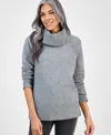Style & Co Petite Cowl Neck Sweater, Macy's Exclusive In Gray