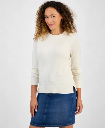 Style & Co Petite Crew-neck Sweater, Created For Macy's In White