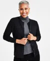 Style & Co Petite Crewneck Cardigan, Macy's Exclusive In Black