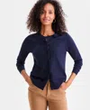 Style & Co Petite Crewneck Cardigan, Macy's Exclusive In Blue