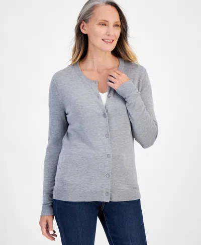 STYLE & CO PETITE CREWNECK CARDIGAN, MACY'S EXCLUSIVE