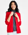 Style & Co Petite Crewneck Cardigan, Macy's Exclusive In Red