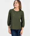 Style & Co Petite Crewneck Sequin Detail Sweatshirt, Macy's Exclusive In Multi