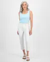 Style & Co Petite Curvy-fit Mid Rise Cuffed Capri Jeans, Created For Macy's In White