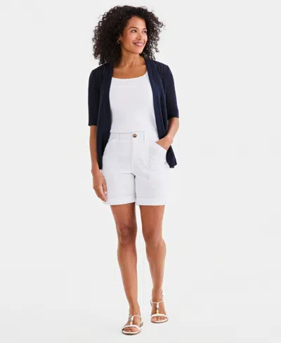 Style & Co Petite Cuffed Utility Shorts, Macy's Exclusive In White