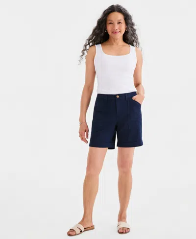 Style & Co Petite Cuffed Utility Shorts, Macy's Exclusive In Multi